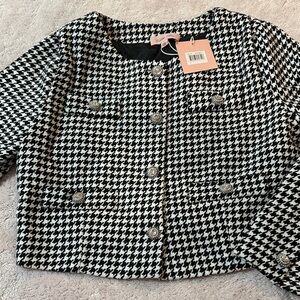 Black and White Houndstooth Jacket